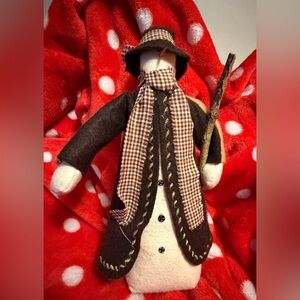 Charming Brown and White Snowman